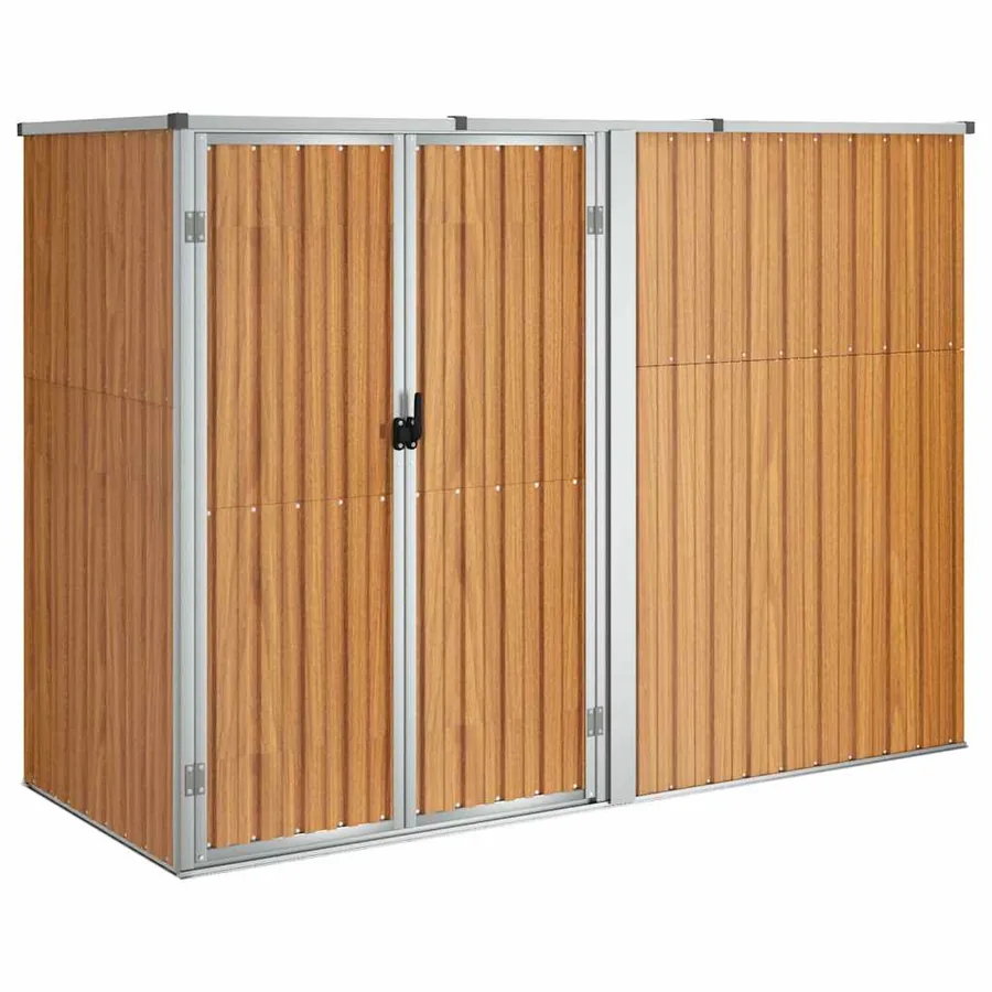 Abri à outils de jardin marron 225x89x161 cm acier galvanisé - 2