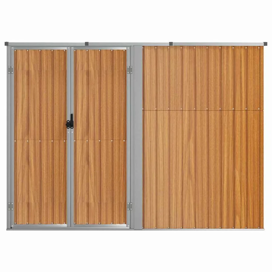Abri à outils de jardin marron 225x89x161 cm acier galvanisé - 3