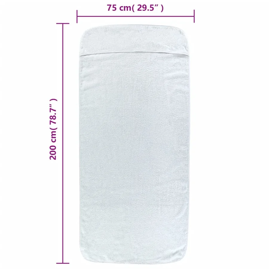 Serviettes de plage 2 pcs blanc 75x200 cm tissu 400 GSM - 8