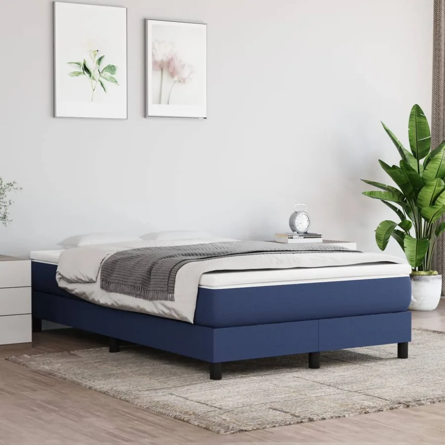 Matelas de lit à ressorts ensachés fermeté moyenne Bleu 120x200x20 cm Tissu
