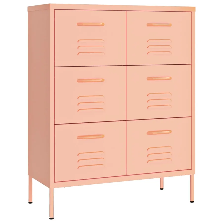 Armoire à tiroirs Rose 80x35x101,5 cm Acier - 2