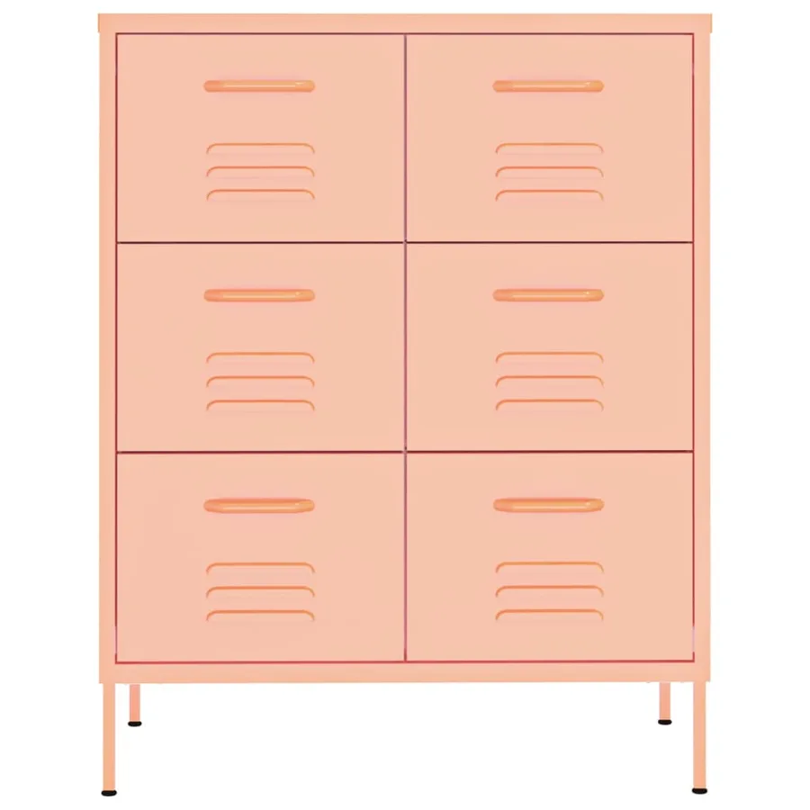 Armoire à tiroirs Rose 80x35x101,5 cm Acier - 3