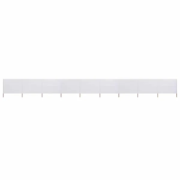 Paravent 9 panneaux Tissu 1200 x 80 cm Blanc sable