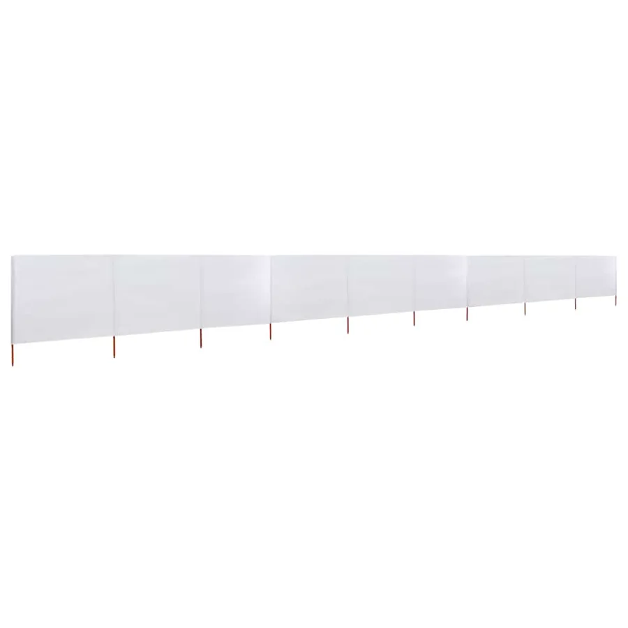 Paravent 9 panneaux Tissu 1200 x 80 cm Blanc sable - 2