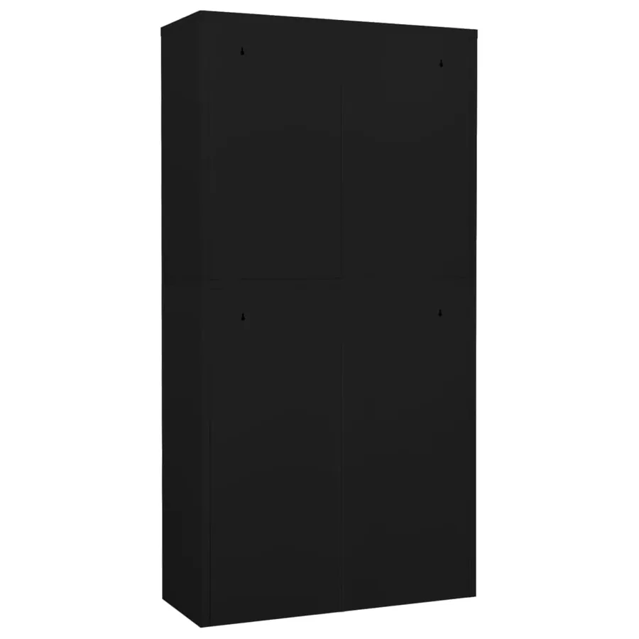 Armoire de bureau Noir 90x40x180 cm Acier - 4