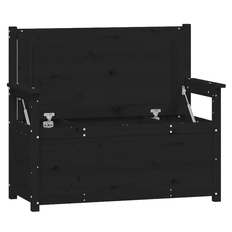 Banc Noir 112,5x51,5x96,5 cm Bois de pin massif - 5
