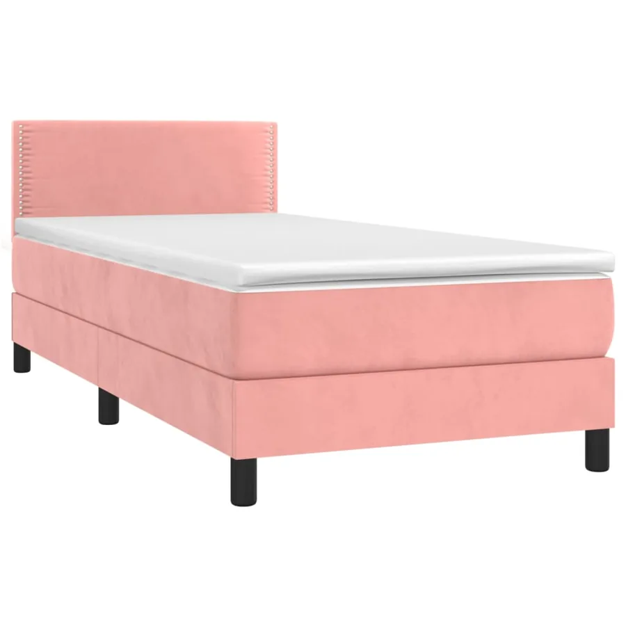Sommier à lattes de lit avec matelas Rose 100x200 cm Velours - 3