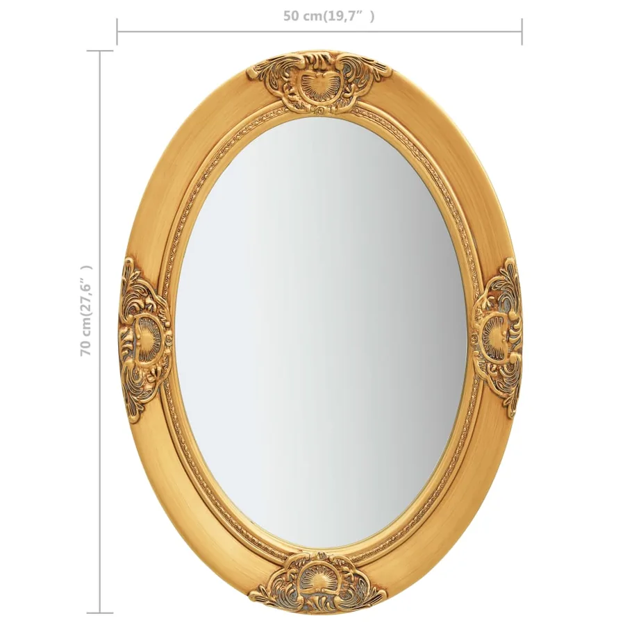 Miroir mural style baroque 50x70 cm Doré - 6