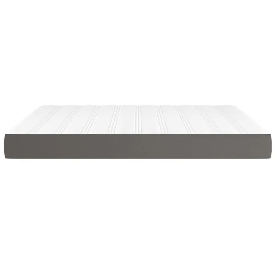 Matelas de lit à ressorts ensachés fermeté moyenne Gris 160x200x20cm Similicuir - 4