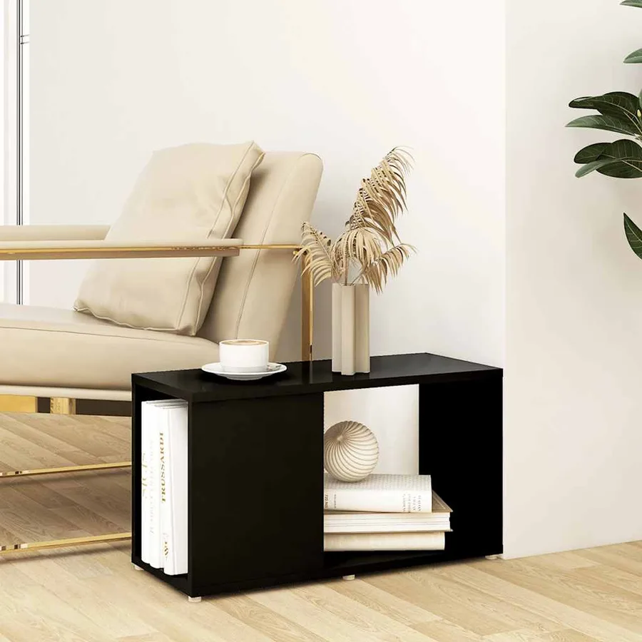 Meuble TV Noir 60x24x32 cm Bois d'ingénierie - 2