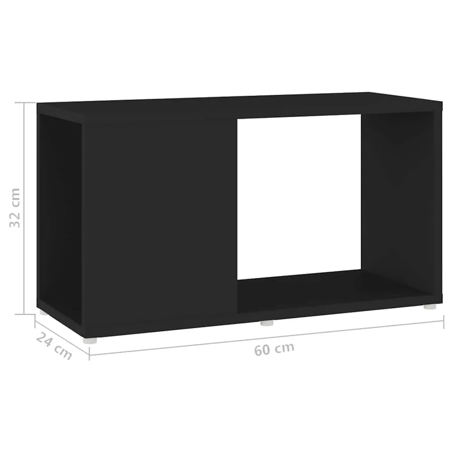Meuble TV Noir 60x24x32 cm Bois d'ingénierie - 6