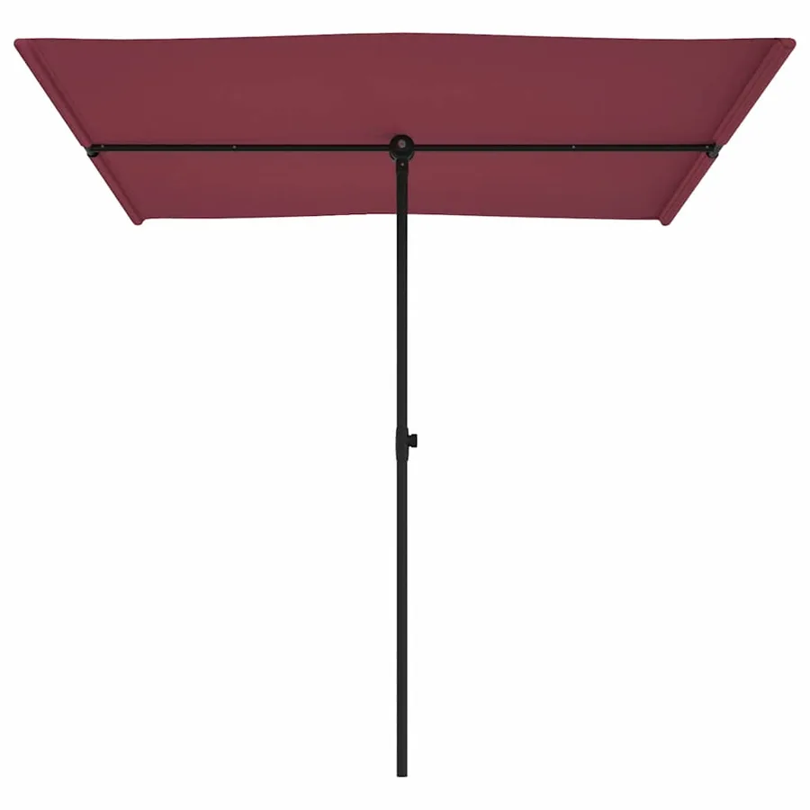 Parasol de jardin et mât en aluminium 2x1,5 m rouge bordeaux - 4