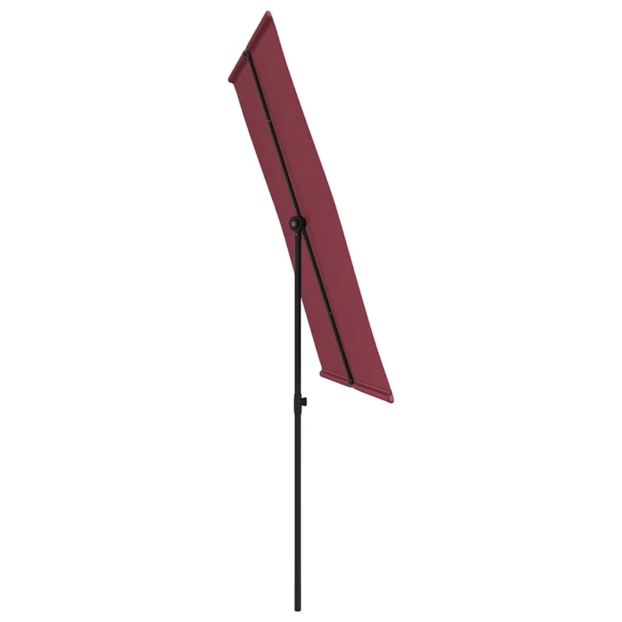 Parasol de jardin et mât en aluminium 2x1,5 m rouge bordeaux - 5