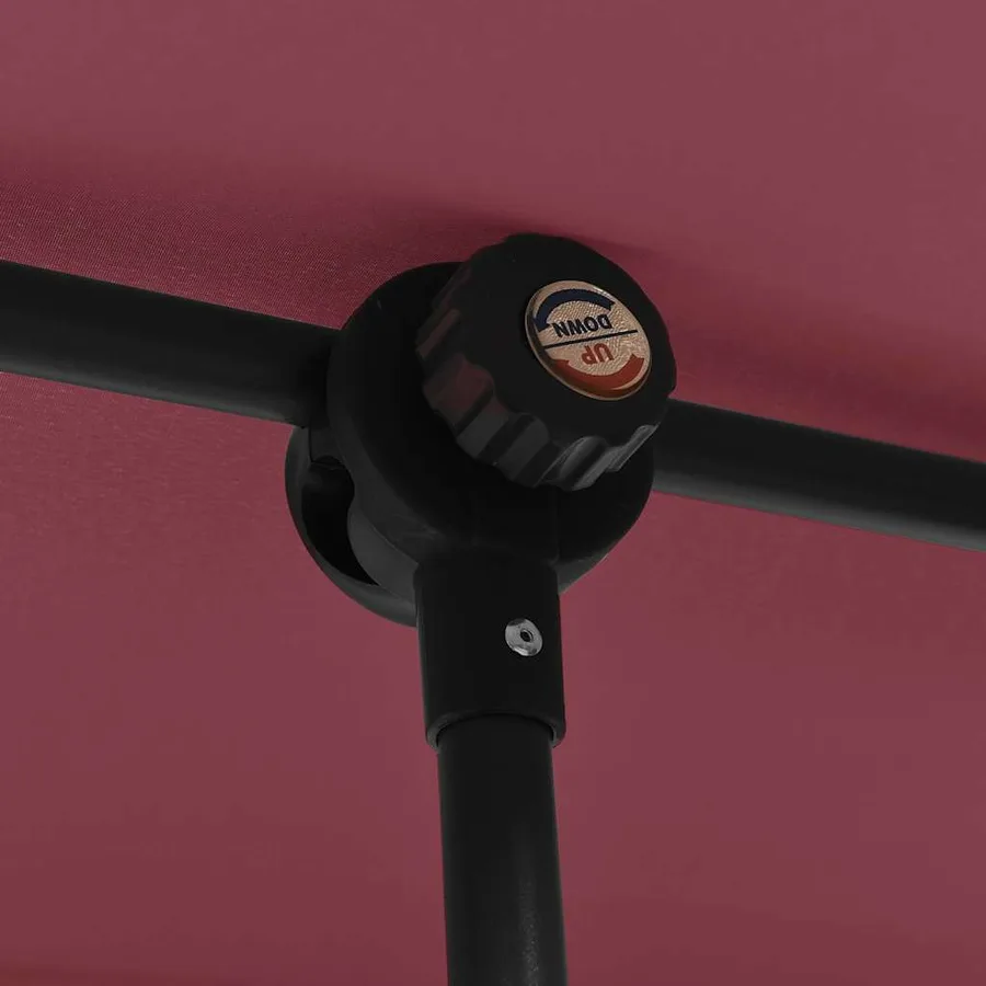 Parasol de jardin et mât en aluminium 2x1,5 m rouge bordeaux - 8