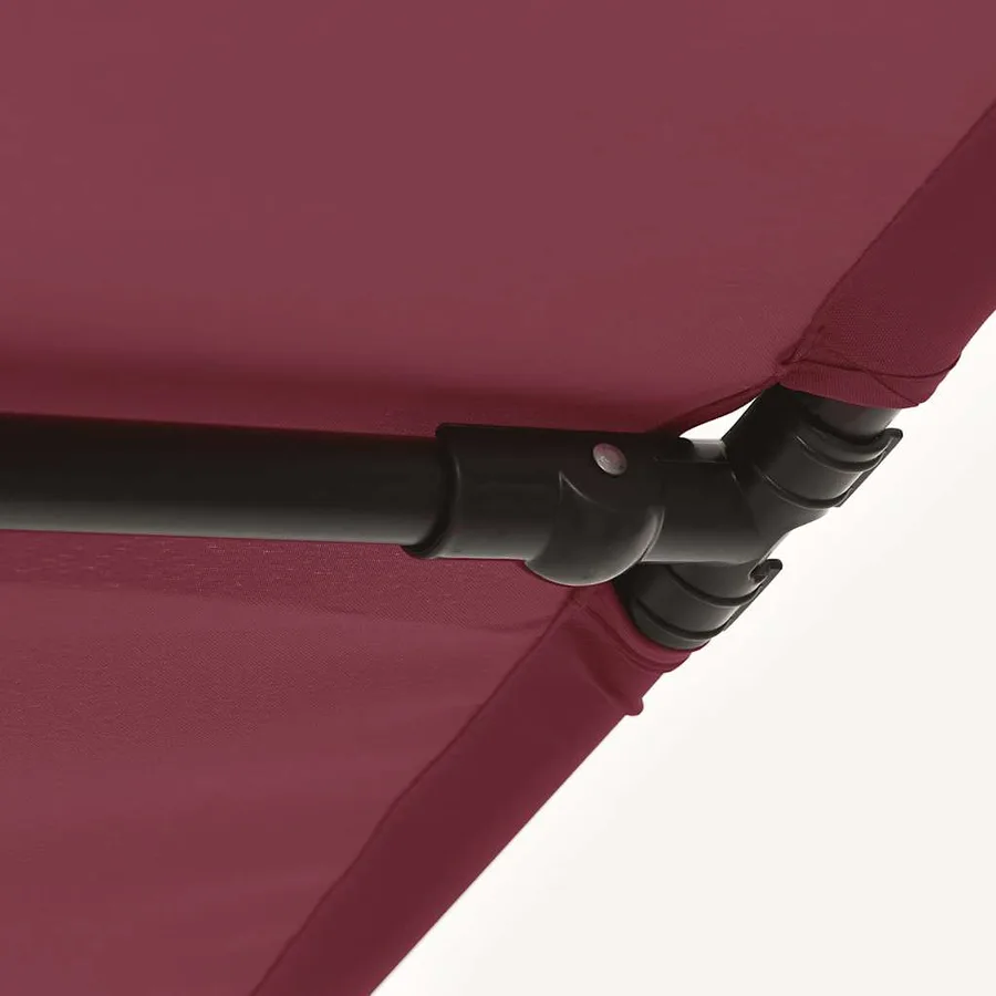 Parasol de jardin et mât en aluminium 2x1,5 m rouge bordeaux - 9