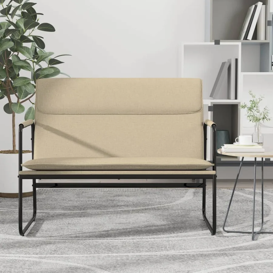 Banc Crème 100x64x80 cm Tissu