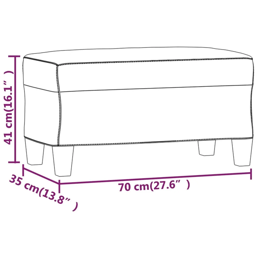 Banc Crème 70x35x41 cm Similicuir - 7