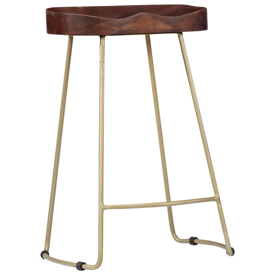 Tabourets de bar Gavin lot de 2 bois de manguier massif - 2