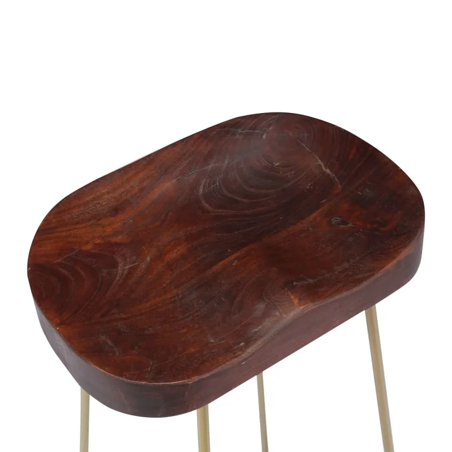 Tabourets de bar Gavin lot de 2 bois de manguier massif - 6