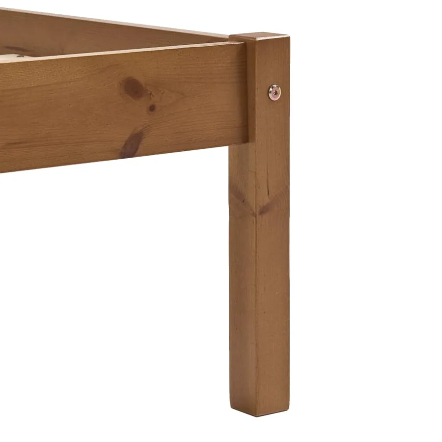Cadre de lit sans matelas marron miel pin massif 160x200 cm - 6