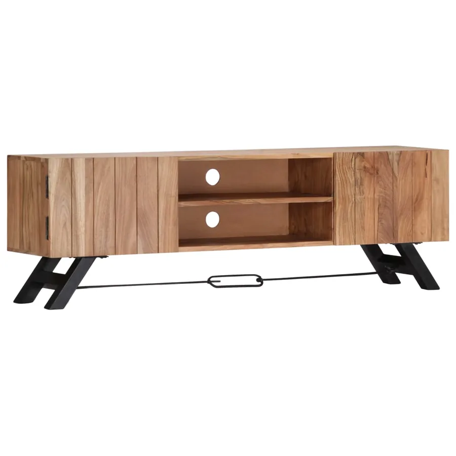 Meuble TV 140x30x45 cm Bois d'acacia massif - 10