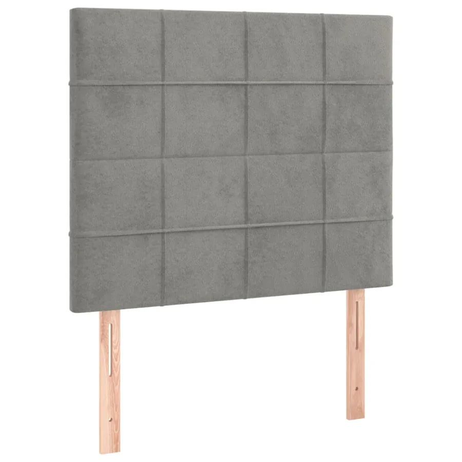 Tête de lit Gris clair 80x5x118/128 cm Velours - 2