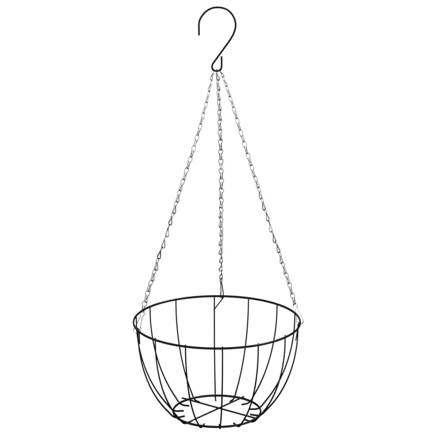 Jardinières suspendues 4 pcs avec doublure coco Noir Ø 40x63 cm - 5