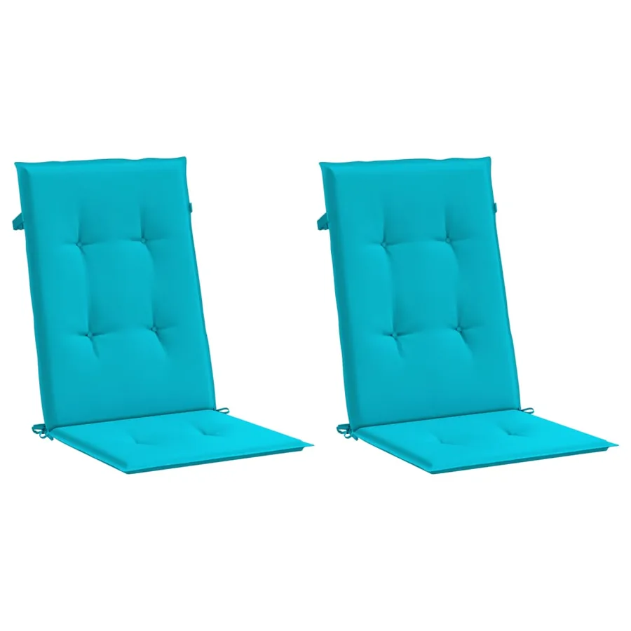 Coussins de chaise à dossier haut lot de 2 turquoise tissu - 3