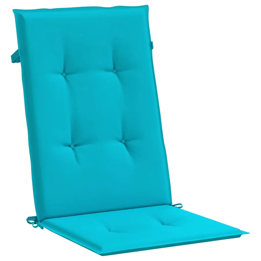 Coussins de chaise à dossier haut lot de 2 turquoise tissu - 5