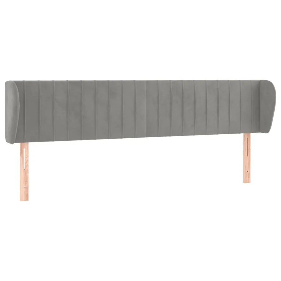 Tête de lit avec oreilles Gris clair 163x23x78/88 cm Velours - 2