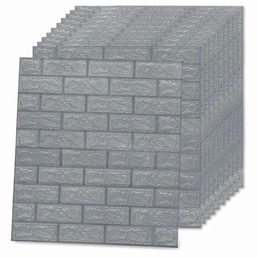 Papier peint 3D autoadhésif Briques 40 pcs Anthracite - 4