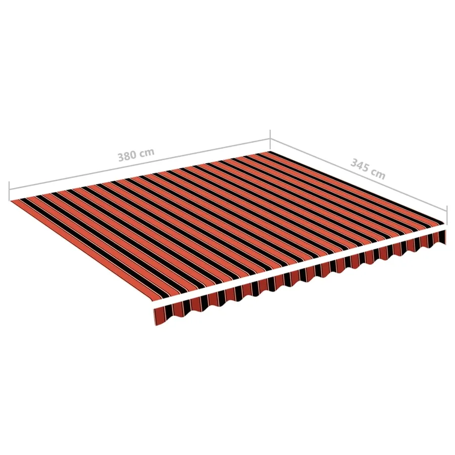 Tissu de remplacement pour auvent orange et marron 4x3,5 m polyester - 6
