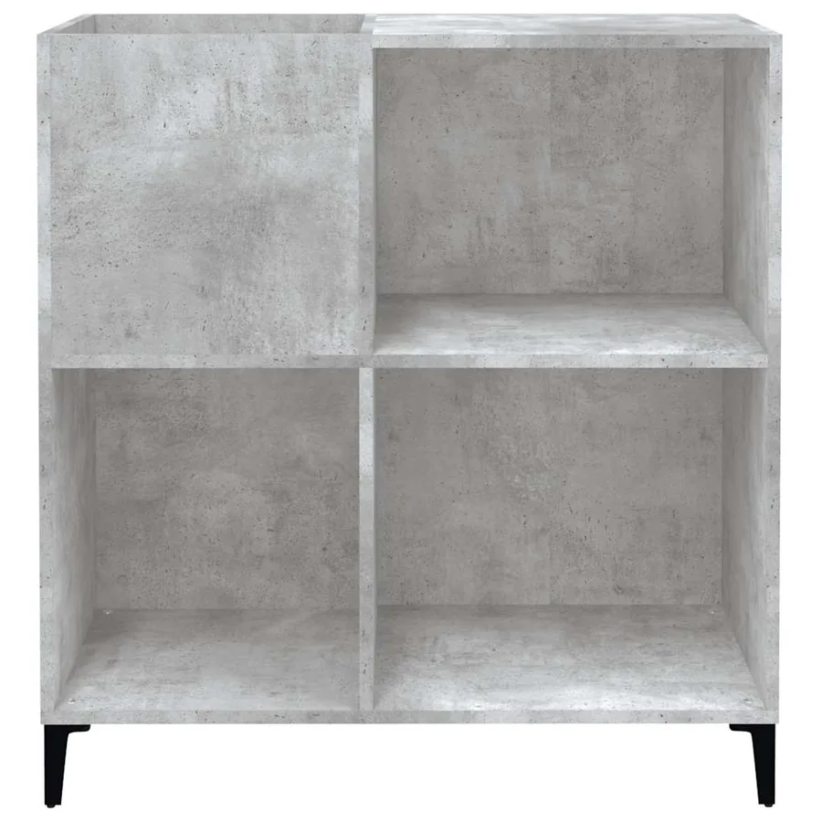 Armoire à disques gris béton 84,5x38x89 cm bois d'ingénierie - 5