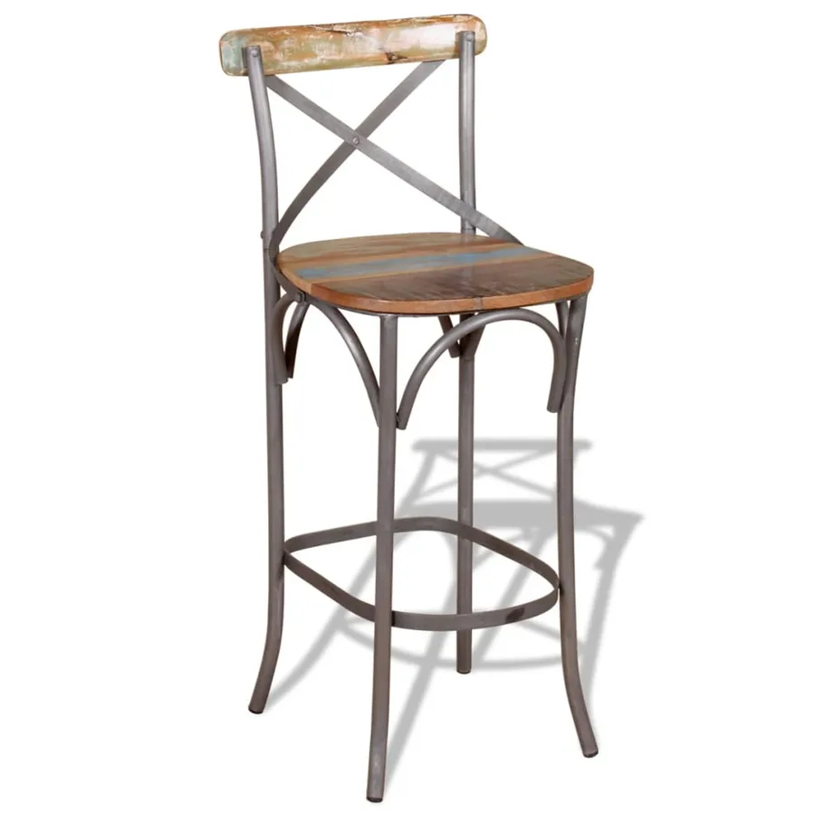 Tabouret de bar Bois de récupération massif - 3