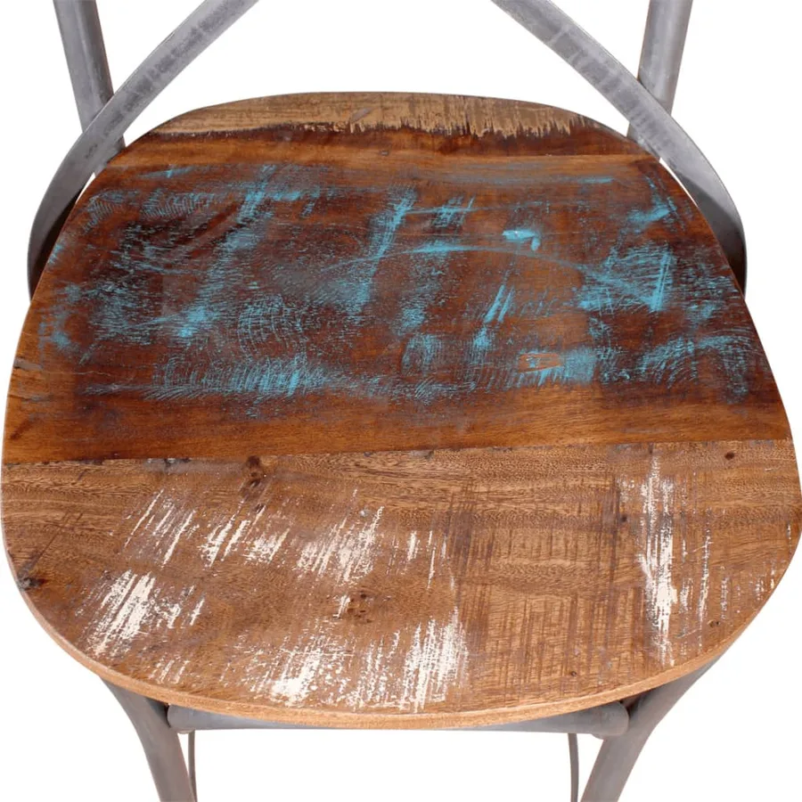 Tabouret de bar Bois de récupération massif - 8