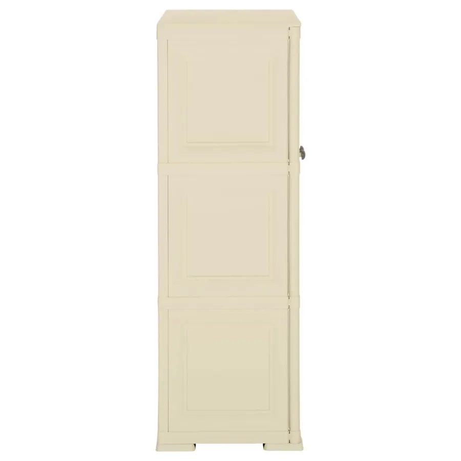 Armoire plastique 79x43x125 cm design de bois blanc angora - 3