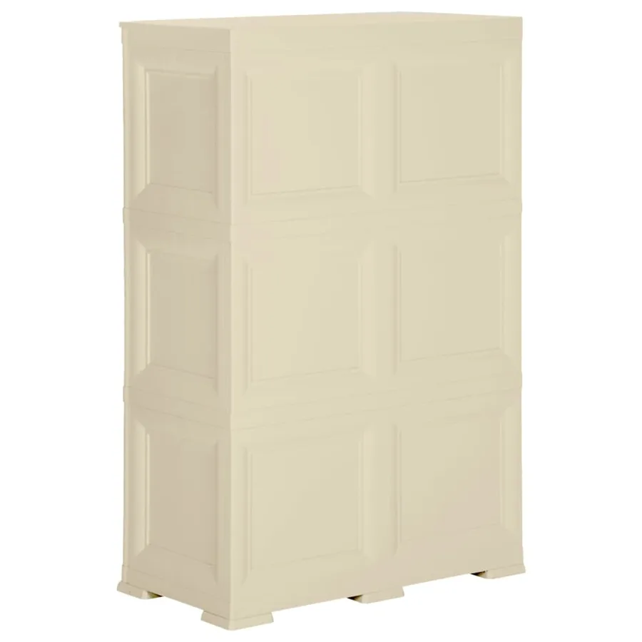 Armoire plastique 79x43x125 cm design de bois blanc angora - 5