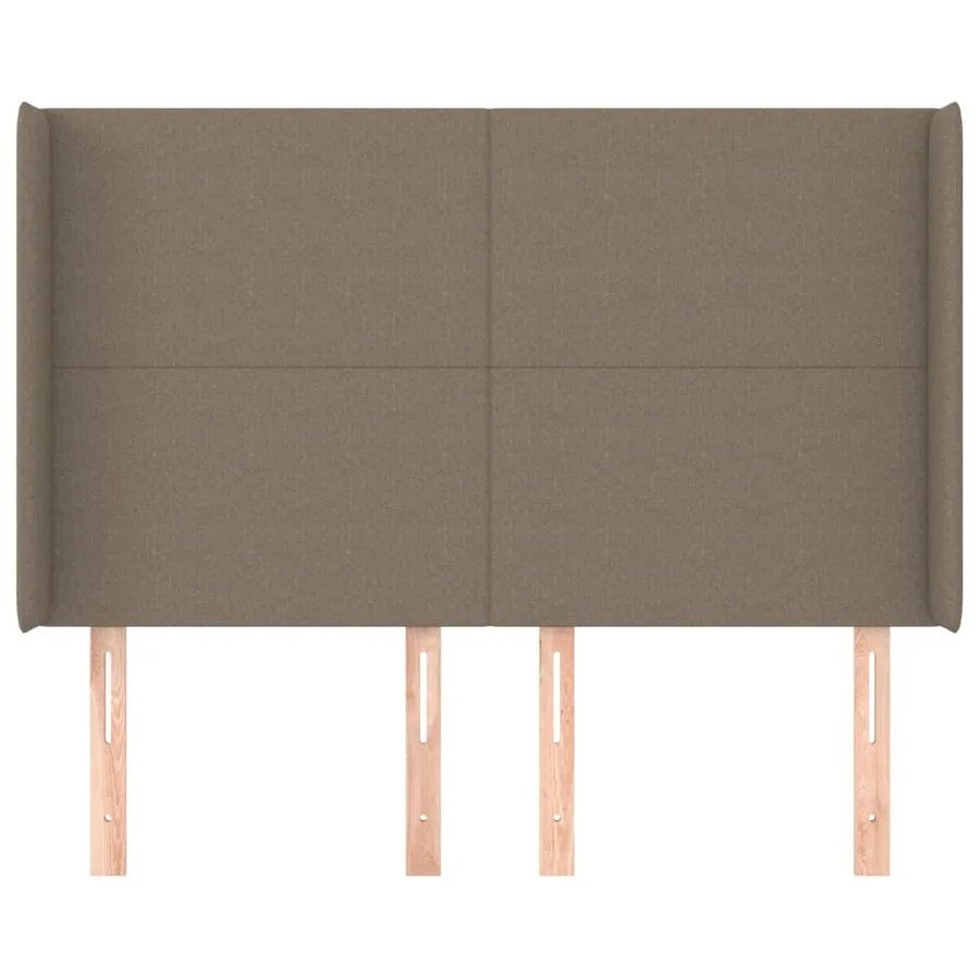 Tête de lit avec oreilles Taupe 147x16x118/128 cm Tissu - 3
