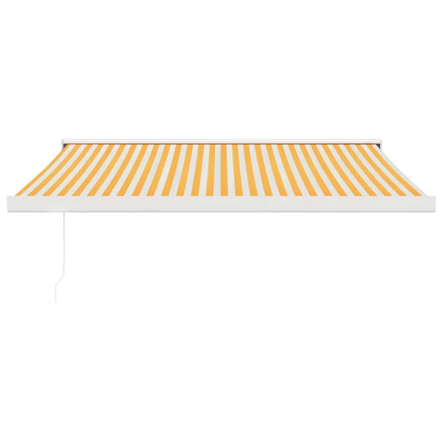 Auvent rétractable jaune et blanc 3,5x2,5 m tissu et aluminium - 3