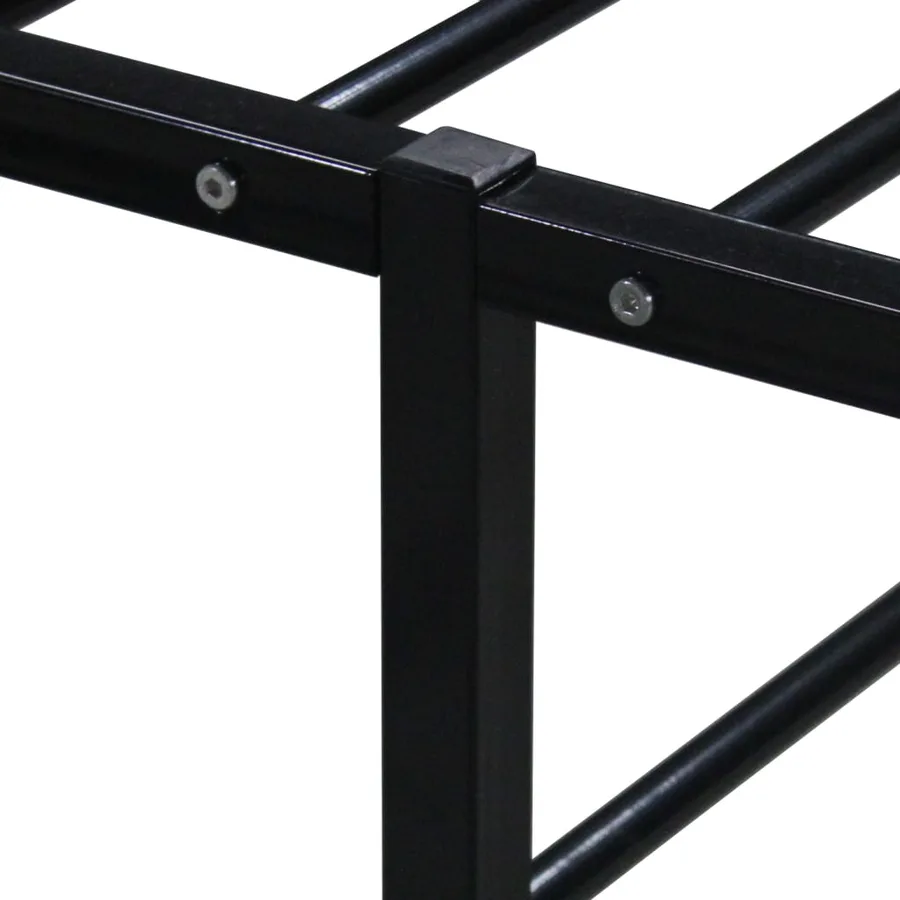 Cadre de lit sans matelas noir métal 120x200 cm - 5