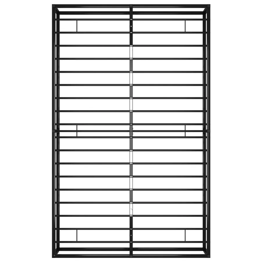 Cadre de lit sans matelas noir métal 120x200 cm - 6