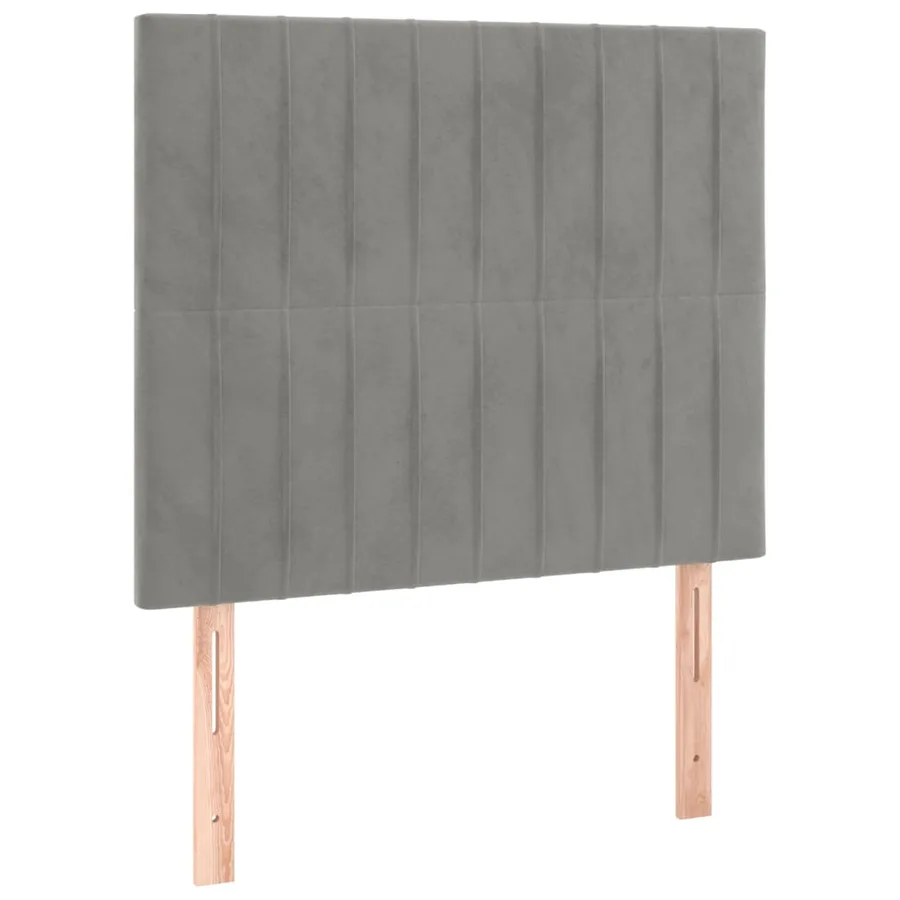 Tête de lit Gris clair 100x5x118/128 cm Velours - 2