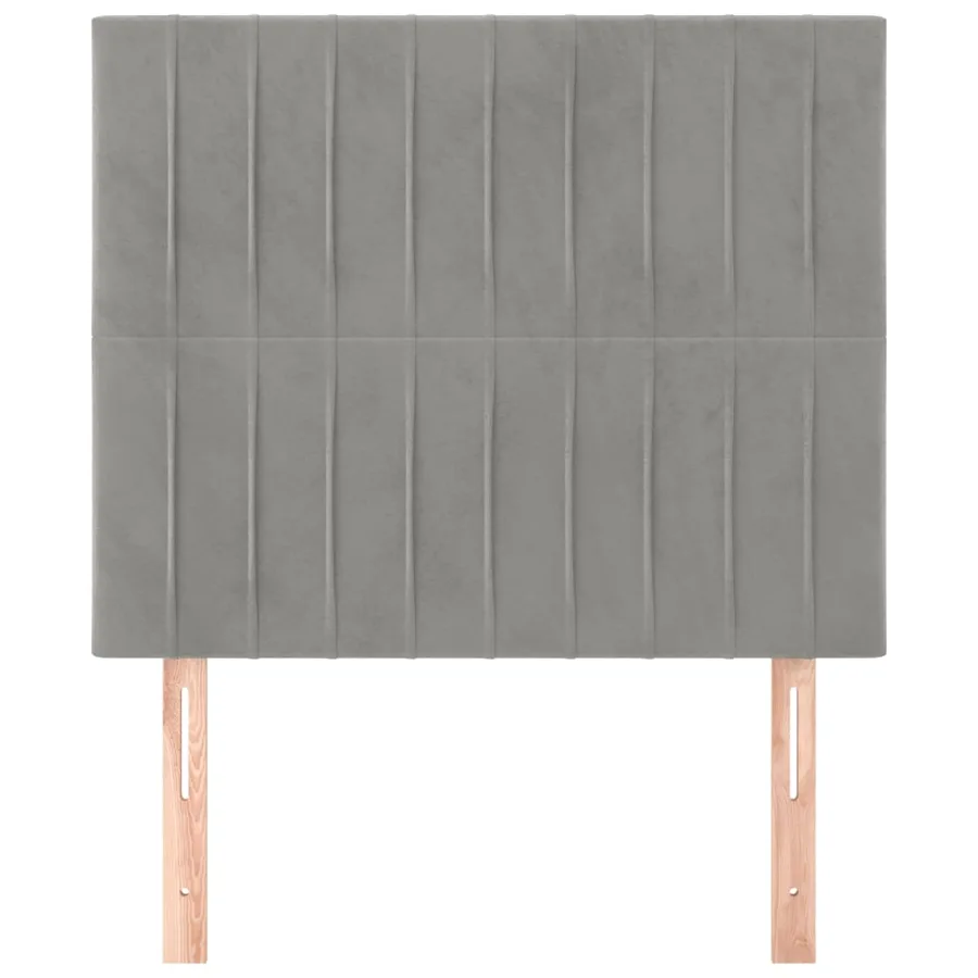Tête de lit Gris clair 100x5x118/128 cm Velours - 3