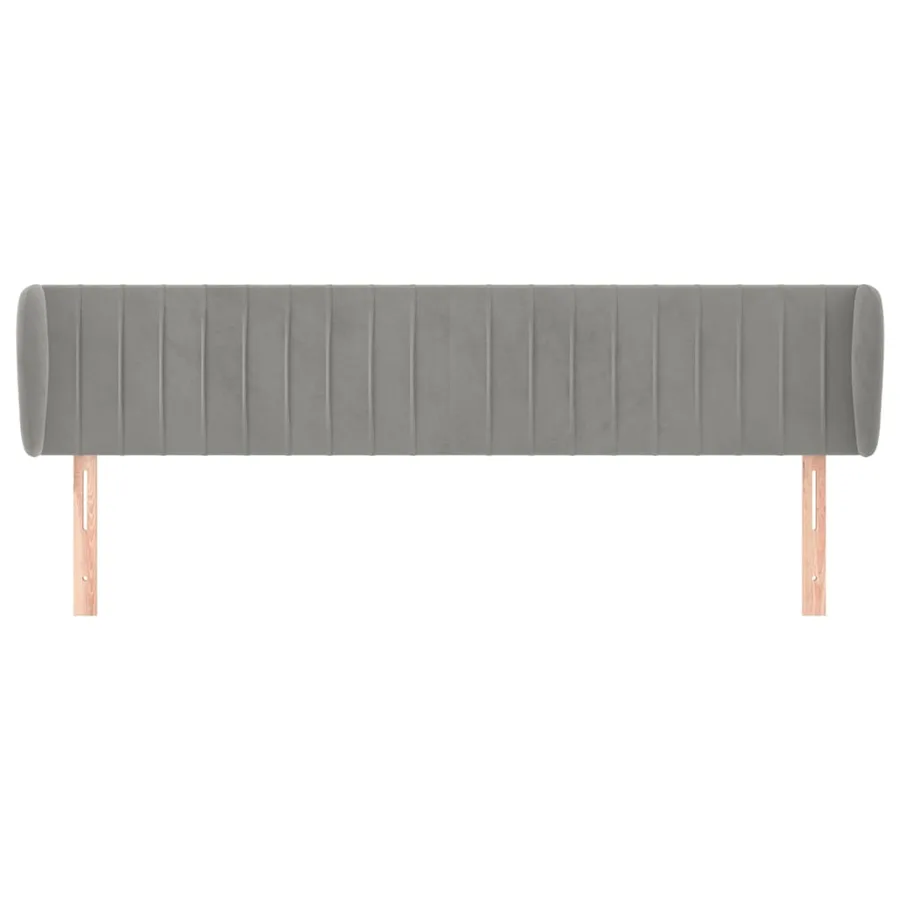 Tête de lit avec oreilles Gris clair 203x23x78/88 cm Velours - 3