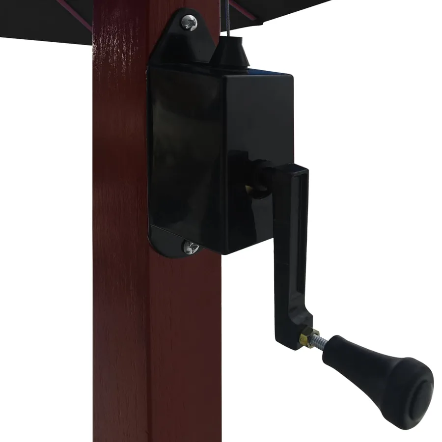Parasol suspendu avec mât en bois 400x300 cm Noir - 5