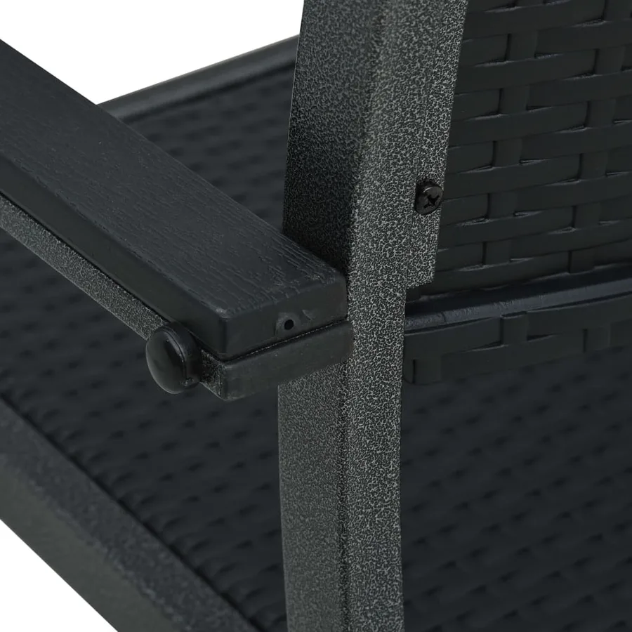 Chaises de jardin lot de 4 Noir Plastique Aspect de rotin - 6