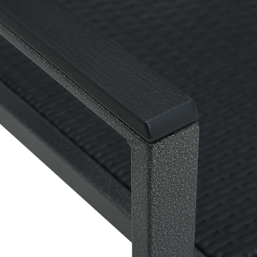Chaises de jardin lot de 4 Noir Plastique Aspect de rotin - 7