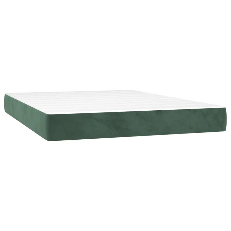 Matelas de lit à ressorts ensachés fermeté moyenne Vert foncé 140x200x20 cm - 2