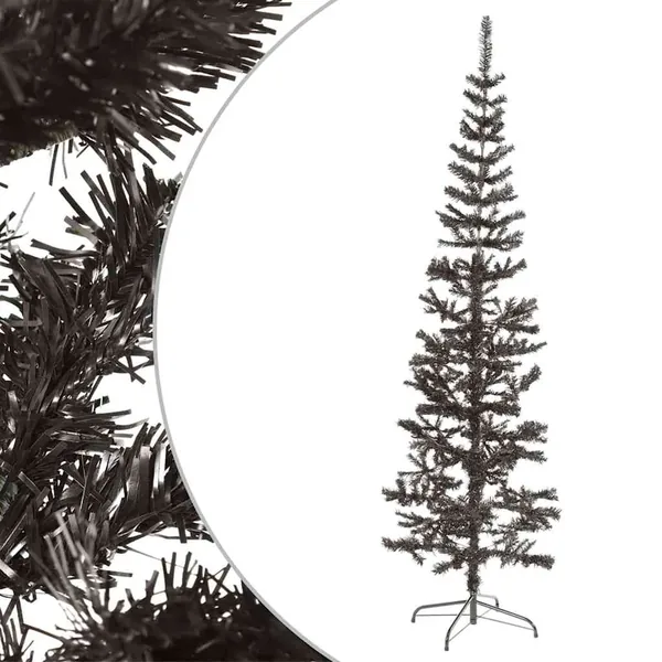 Sapin de Noël étroit Noir 210 cm