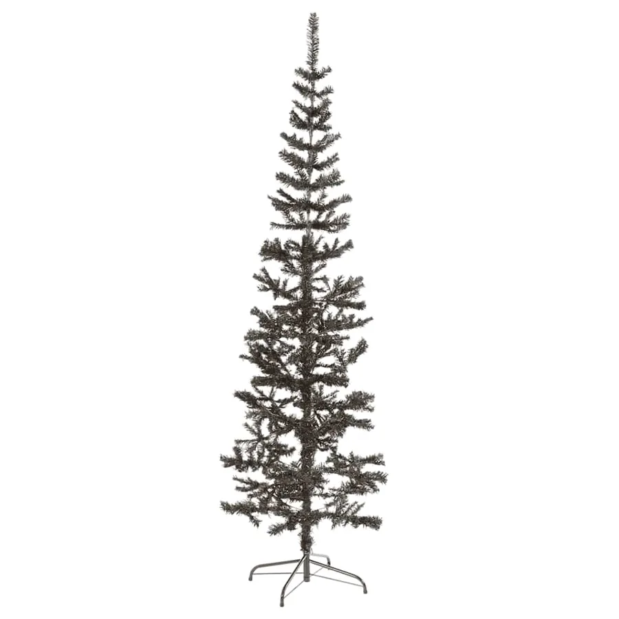 Sapin de Noël étroit Noir 210 cm - 2